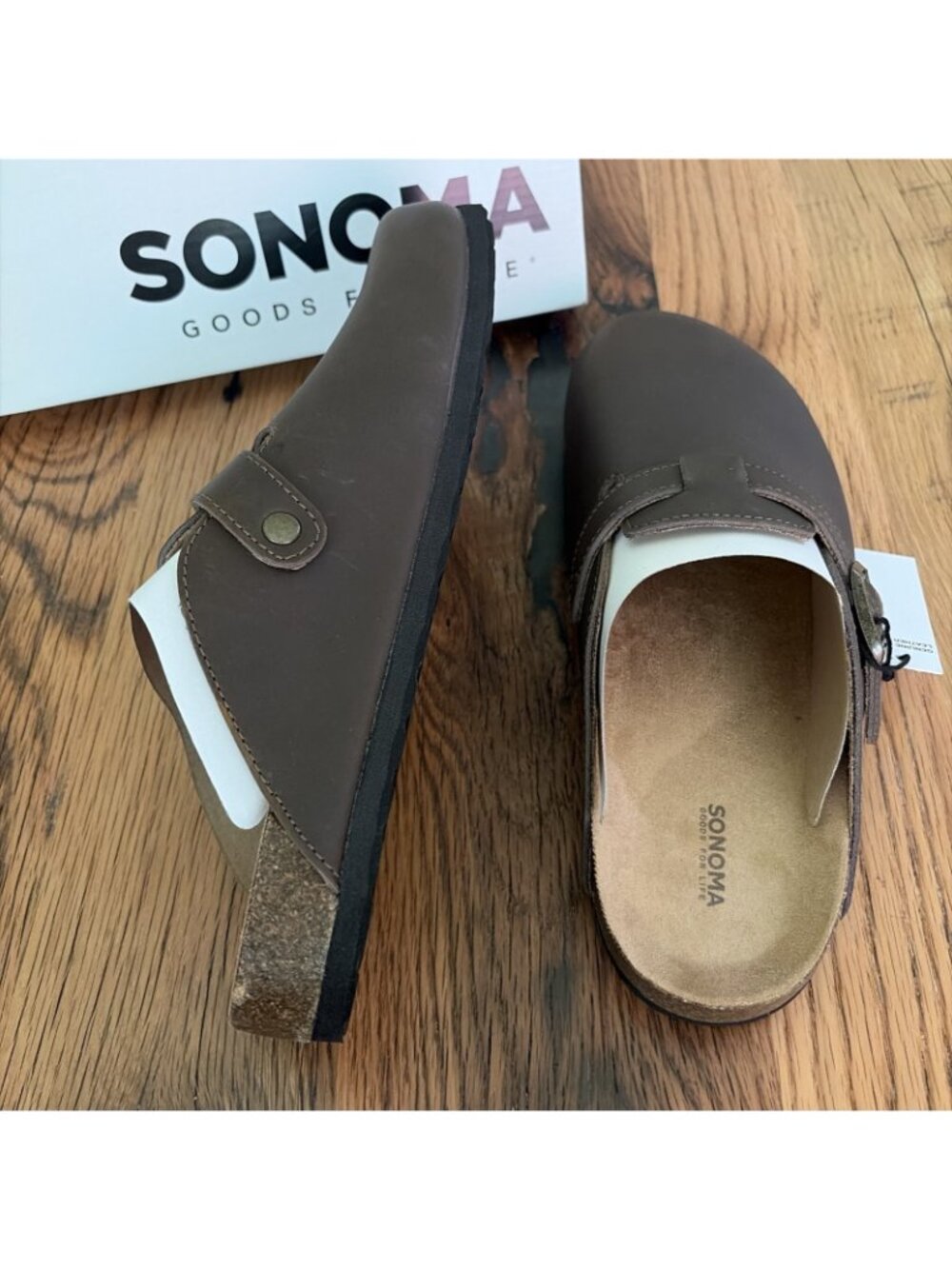 Sonoma New Brown Waterford Leather Slip On Clogs 9 - Picture 6 of 9